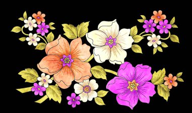 El boyaması çiçek grubu izole