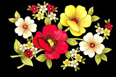 Paket tasarımı için güzel çiçek kümesi