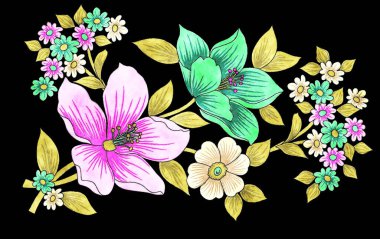 Antique style botanical clip art element