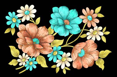 Çeşitli yüzeyler için şık çiçek deseni tasarımı