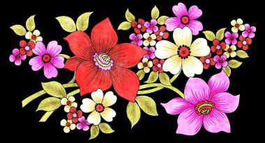 Yaratıcı projeler için süs çiçeği motifi