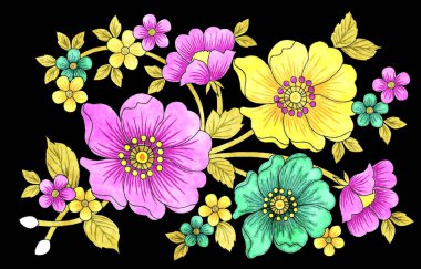 Bahçede güzel çiçekler, çiçek taşıyıcısı