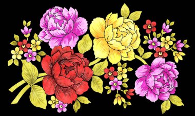 Vektör ve illüstrasyonda güzel çiçek arkaplanı.