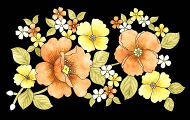 Beyaz arkaplanda güzel çiçekler