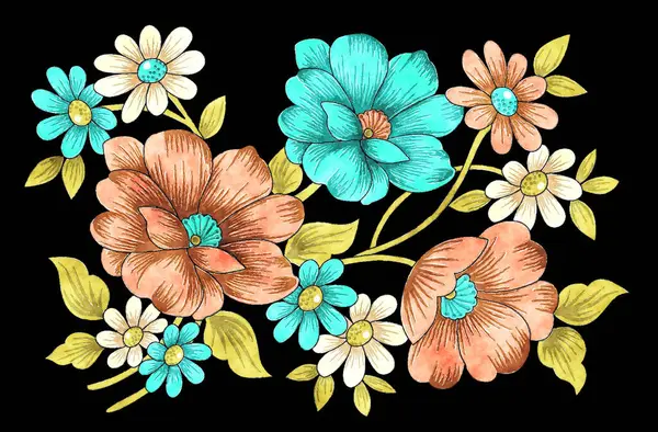 Çeşitli yüzeyler için şık çiçek deseni tasarımı