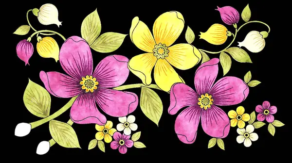 Bahar tasarımı için yumuşak pastel renkli suluboya çiçek buketi