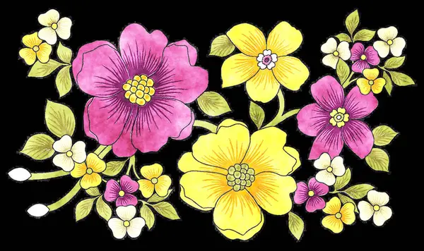 Kırsal, suluboya, kırtasiye için çiçek buketi