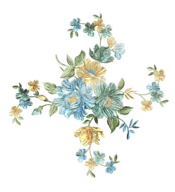 Beyaz arka planda izole edilmiş çiçek ve yapraklarla suluboya çizimi. Elle boyanmış çiçek deseni. düğün davetiyeleri.