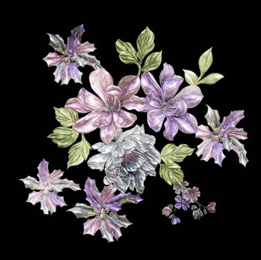 Beyaz arka planda izole edilmiş çiçek ve yapraklarla suluboya çizimi. Elle boyanmış çiçek deseni. düğün davetiyeleri.