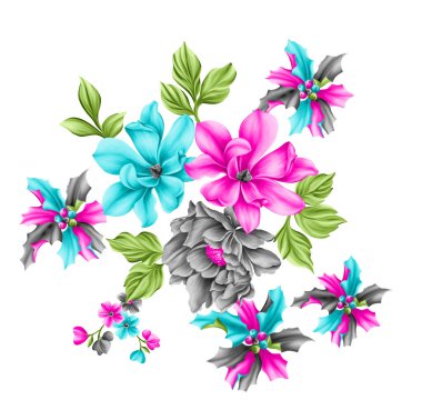 Arka planda suluboya çiçekler.