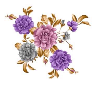 güzel çiçekler desen arka plan vektör illüstrasyon