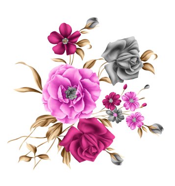 Vektör çizimi. çiçek ve yapraklar