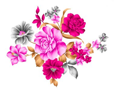 güzel suluboya çiçek deseni