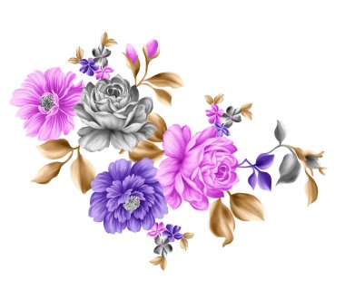 Parlak çiçek deseninin vektör çizimi