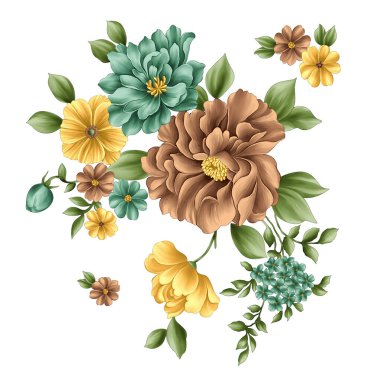 davet, tebrik kartı veya davet için çiçek tasarımı