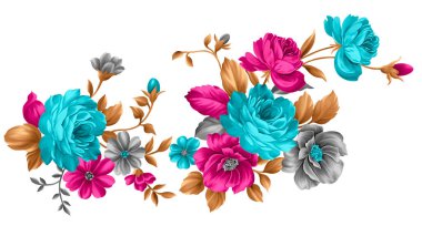 davet, tebrik kartı veya davet için çiçek tasarımı