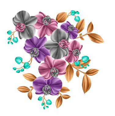 davet, tebrik kartı veya davet için çiçek tasarımı