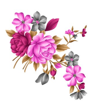 davet, tebrik kartı veya davet için çiçek tasarımı