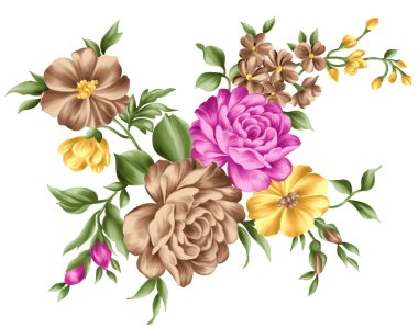 davet, tebrik kartı veya davet için çiçek tasarımı