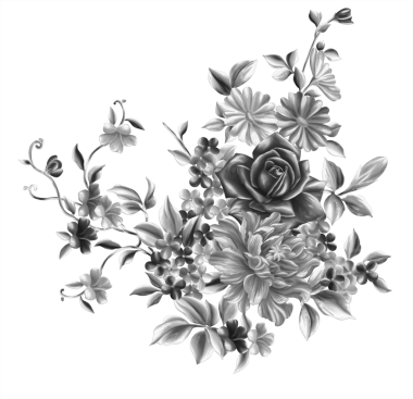 Davetiye tasarımı için resmi süs, antika demir tarzı çiçek buketi.