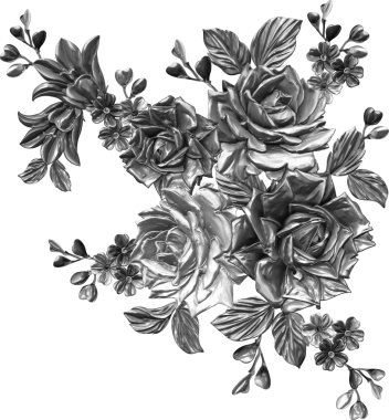 Ayrıntılı metalik yaprak ve çiçek sanatı