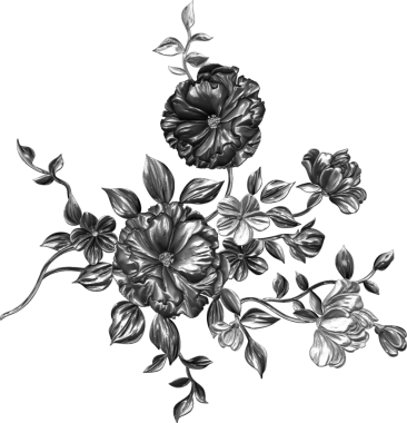 El çizimi metalik gül buketi çizimi