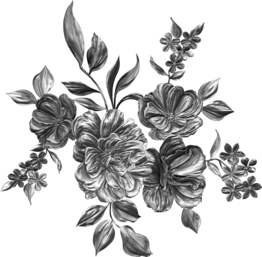 Çelik desenli antik botanik çizimi