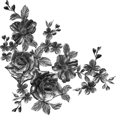 Detaylı desenli metalik çiçek deseni çizimi