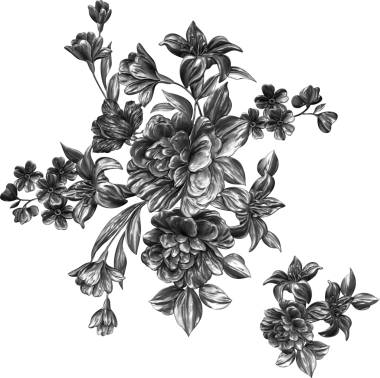 Detaylı desenli metalik çiçek deseni çizimi