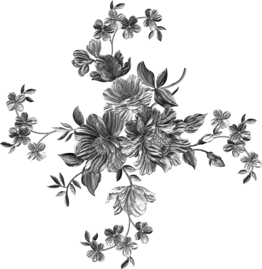 Detaylı desenli metalik çiçek deseni çizimi