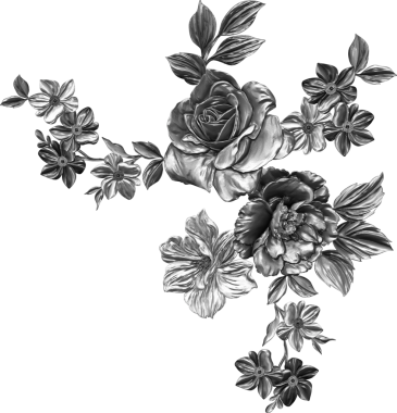 Detaylı desenli metalik çiçek deseni çizimi