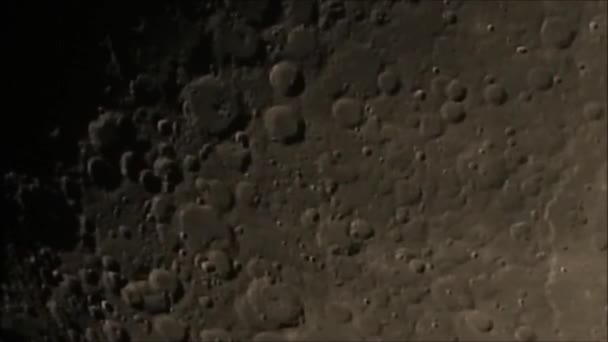 Лунные Кратеры Крупным Планом — стоковое видео