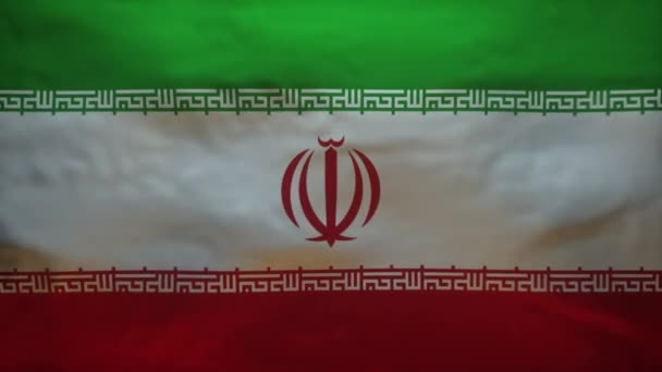 コロナウイルスCovid19の正確なモデルを明らかにするためにリッピングされているイラン国旗 Alpha Channel — ストック動画