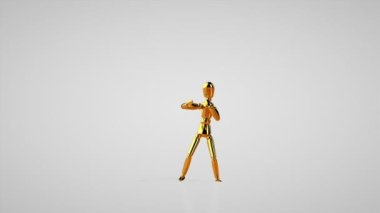 Komik altın manken, kusursuz döngü, beyaz stüdyo