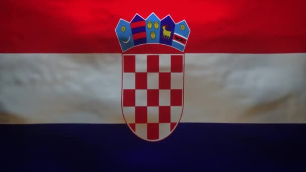 コロナウイルスCovid19の正確なモデルを明らかにするためにリッピングされているクロアチア国旗 Alpha Channel — ストック動画