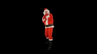Noel Baba boks eldiveni giyiyor, siyahlara karşı.