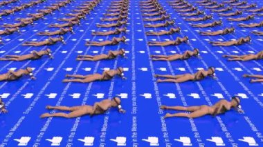 A group of zombie like people crawling into the metaverse