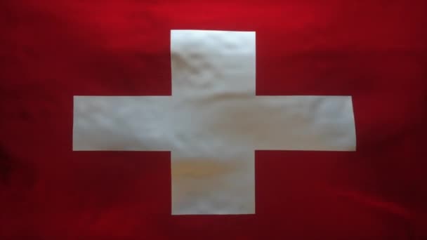 Switzerland Flag Being Ripped Reveal Blood Flow Infected Coronavirus Covid — 图库视频影像