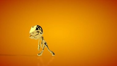 Altın çocuk robot dansı, kusursuz döngü, turuncu stüdyo, Luma Matte