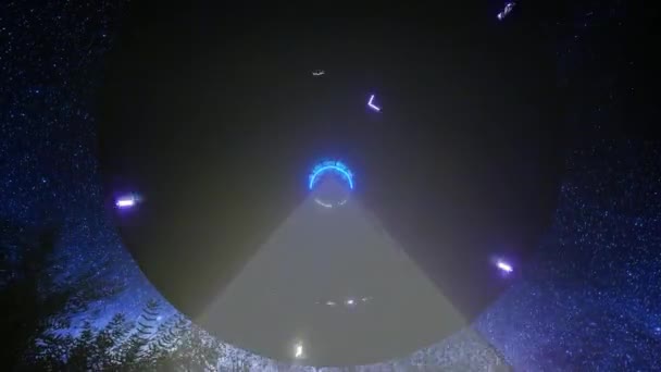 Cgi Ufo Con Luce Rapture Aleggiano Sopra Deserto Contro Cielo — Video Stock