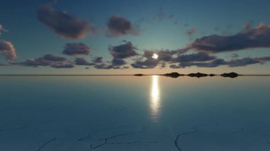 İnanılmaz Uyuni Tuz Düzlükleri, Bolivya, zaman ayarlı gün doğumu