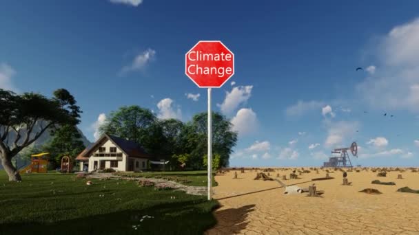 Animasi Pilihan Lingkungan Untuk Perubahan Iklim Miring — Stok Video