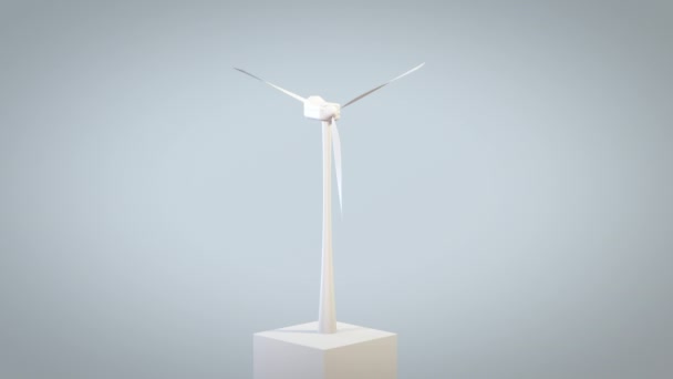 Turbina Eólica Que Produce Electricidad Concepto Ambiental Bucle Luma Matte — Vídeo de stock