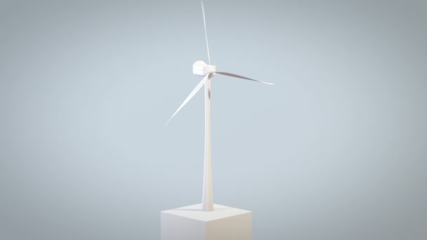 Větrná Turbína Vyrábějící Elektřinu Koncept Životního Prostředí Smyčka — Stock video