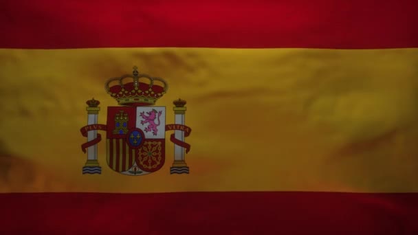 Spanje Vlag Wordt Gescheurd Nauwkeurig Model Van Coronavirus Covid19 Onthullen — Stockvideo