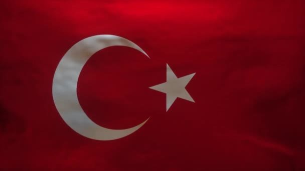 Flaga Turcji Jest Rozrywana Aby Ujawnić Dokładny Model Coronavirus Covid19 — Wideo stockowe