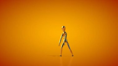 Komik altın manken hip hop basamağı yapıyor, kusursuz döngü, Luma Matte takılı