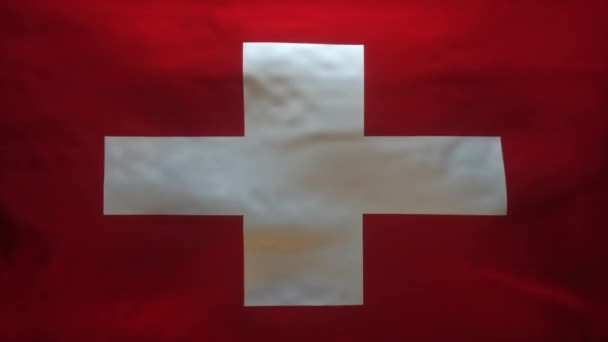 瑞士国旗被撕破 以揭示科罗纳威斯Covid19 阿尔法海峡的精确模型 — 图库视频影像