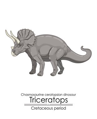 Triceratops, Kretase döneminden kalma büyük bir bitki yiyen dinozor.. 