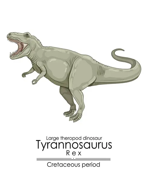 Tyrannosaurus Rex Великий Динозавр Крейдяного Періоду — стоковий вектор